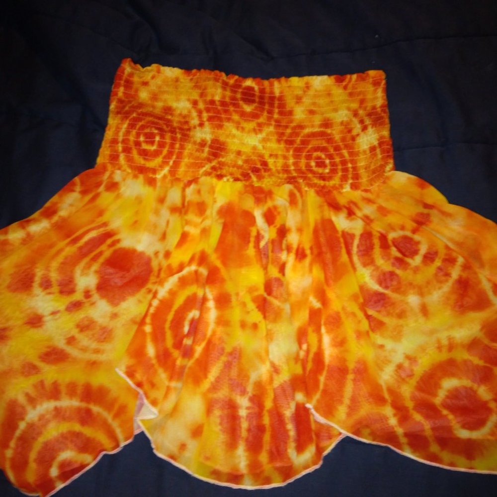 No boundaries flowy tye dye orange tube top